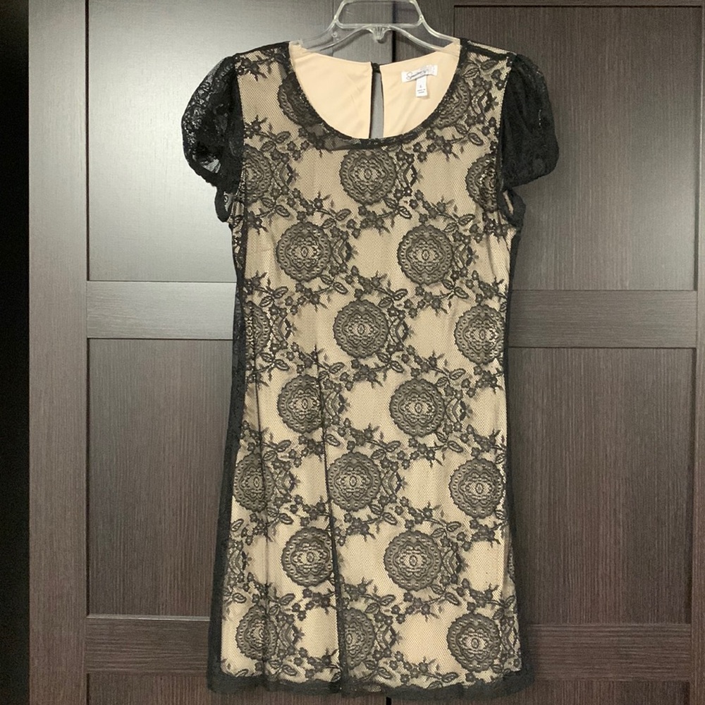 Black Lace Overlay Dress L Juniors